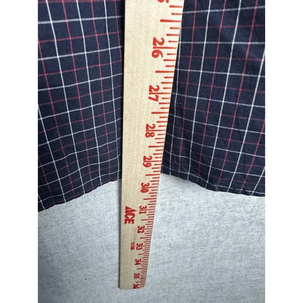 J. Crew Secret Wash Shirt Mens Small Blue/Red Plaid Slim Fit Button Up Cotton